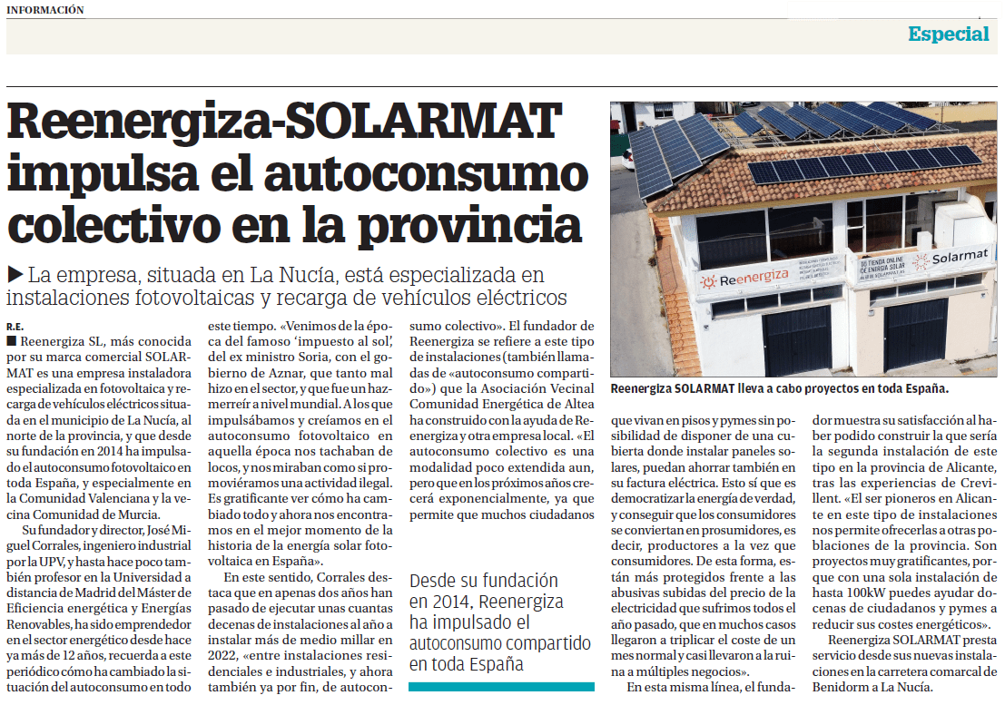 Solarmat y Autoconsumo Colectivo en Alicante